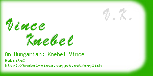 vince knebel business card